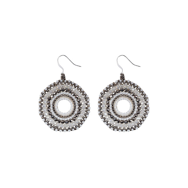 Flowers Silver White Handmade Earrings