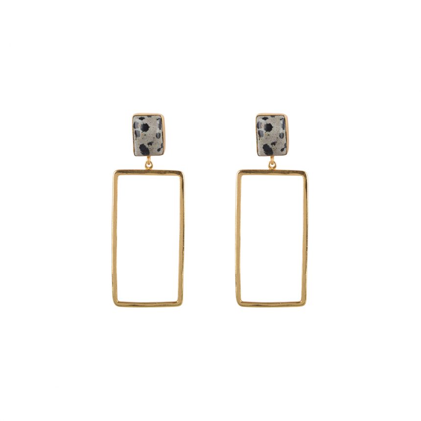 Square Stones Medium Oorbellen
