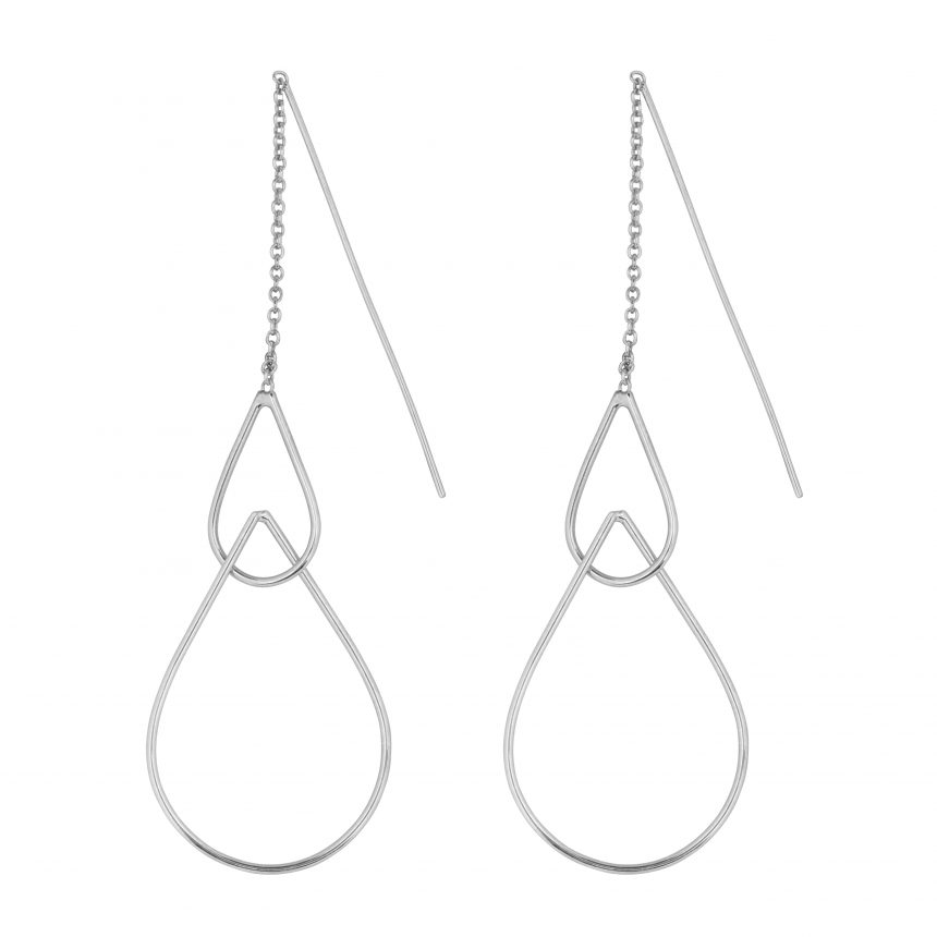Two Drops, Handmade Silver Threader Earrings