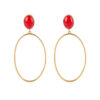 Oval Stones Medium Gouden Oorbellen