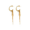 Multi Hoops Pearls, Handmade Golden Earrings - Afbeelding 3