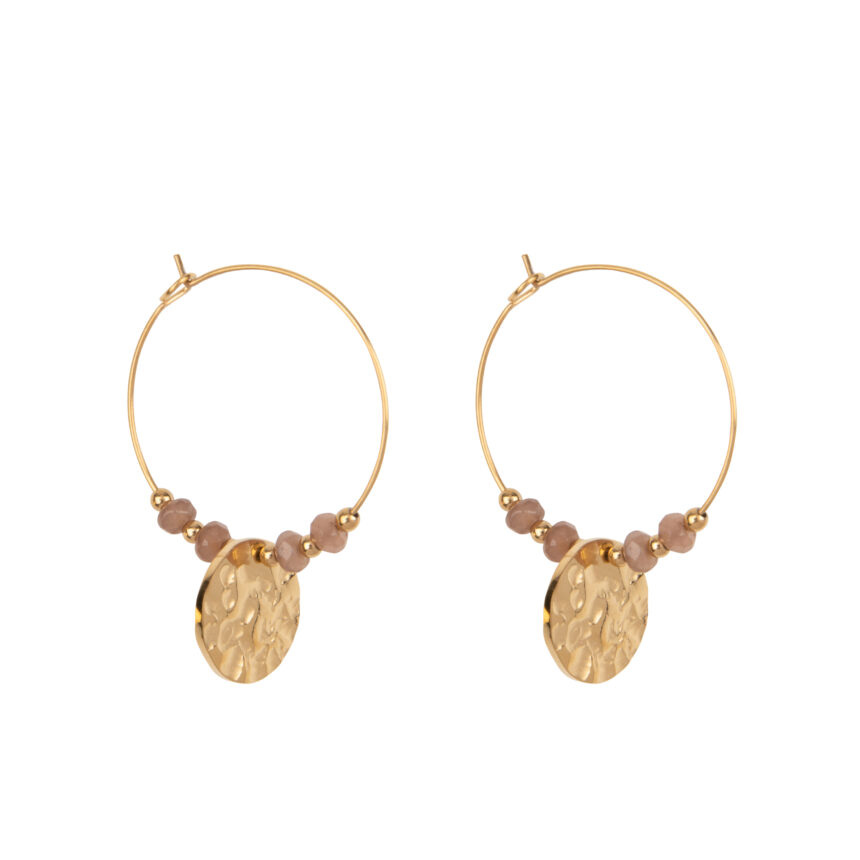 Coin Beads Handmade Golden Earrings