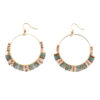 Hoops Multi Beads Blue, Handmade Golden Earrings