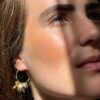 Bunch Pearls Olive, Handgemaakte Gouden Oorbellen - Afbeelding 2
