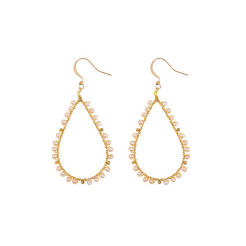 Drop Pearl Big, Handmade Golden Earrings