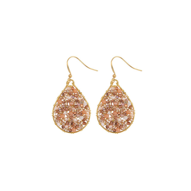 Monsoon Criss Cross Earrings Salmon