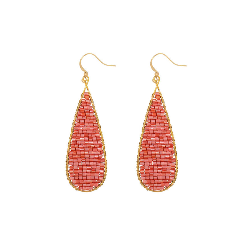 Drop Indian Beads - Coral
