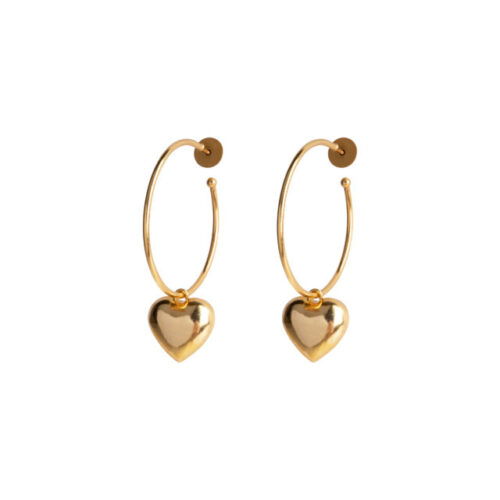 Creolen Hearts Big Handmade Golden Earrings
