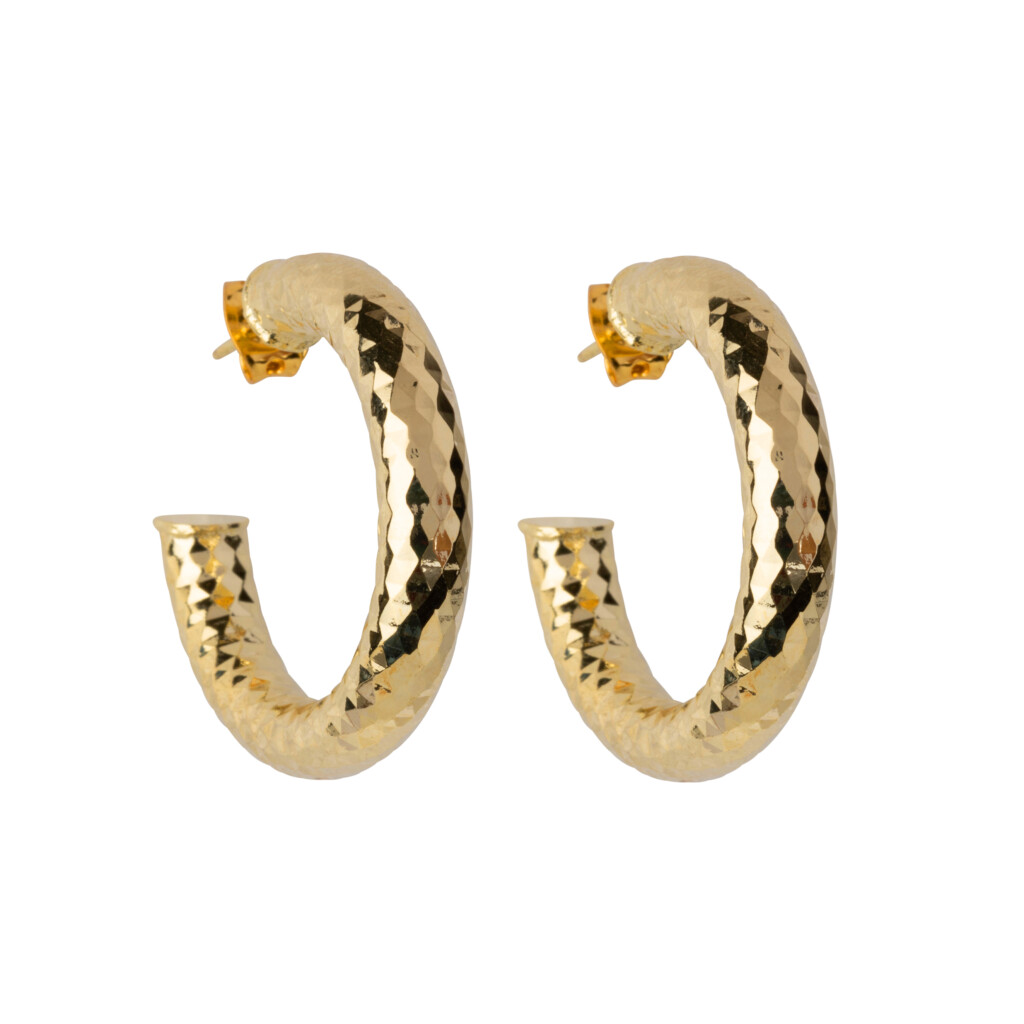 Creolen Sparkle, Handgemaakte Gouden Oorbellen
