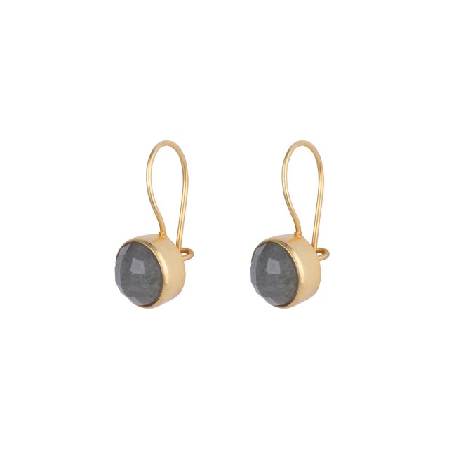 Classic Stones, Labradorite, Handgemaakte Gouden Oorbellen