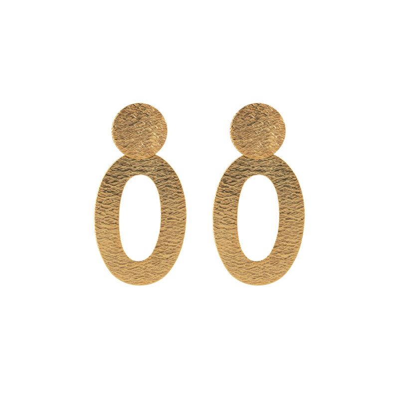 Classy Oval Structure Big, Handmade Earrings