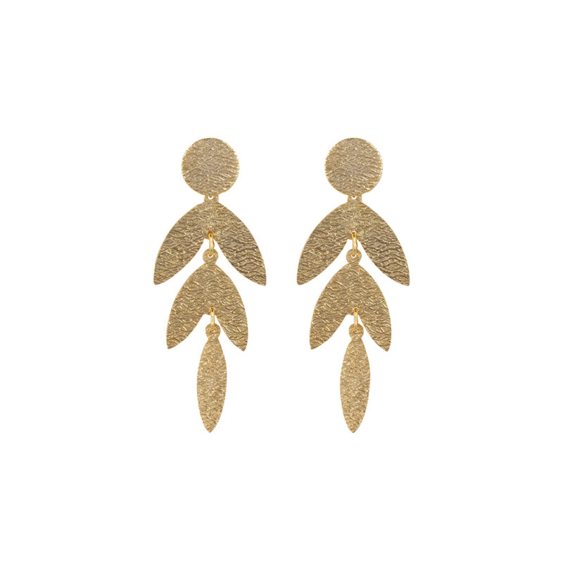 gouden oorbellen met blad vorm